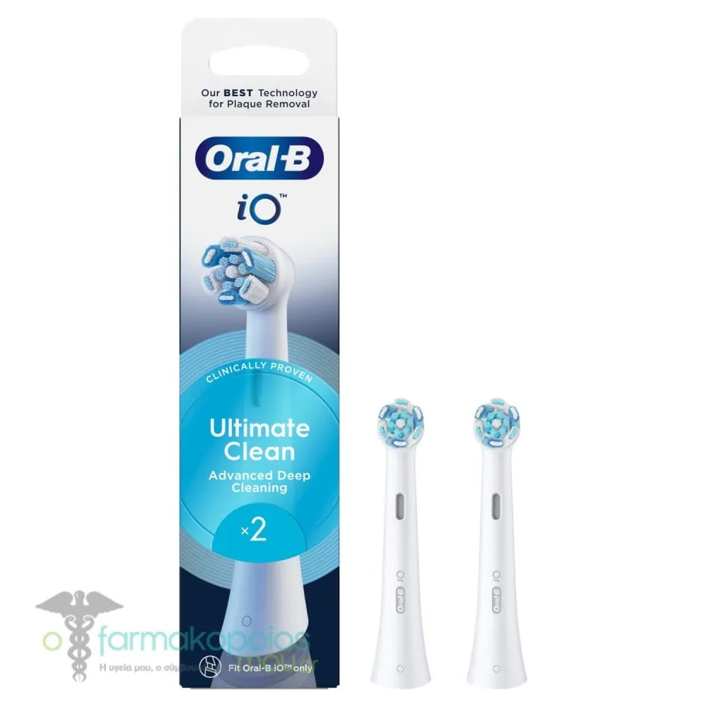 Oral-B iO Ultimate Clean White Ανταλλακτικές Κεφαλές Ηλεκτρικής Οδοντόβουρτσας, 2τεμ