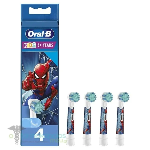 Oral-B Kids Spiderman Replacement Brush Heads, 4pcs