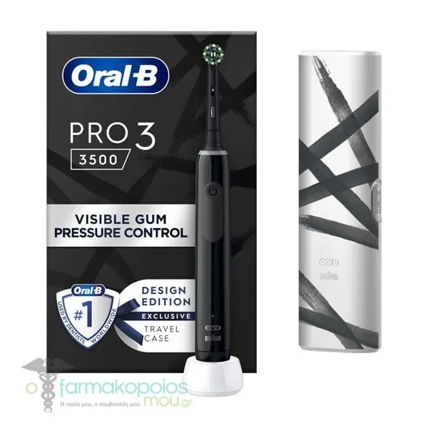 Oral-B Pro 3 3500 Design Edition Black Electric Toothbrush & Travel Case, 1pc