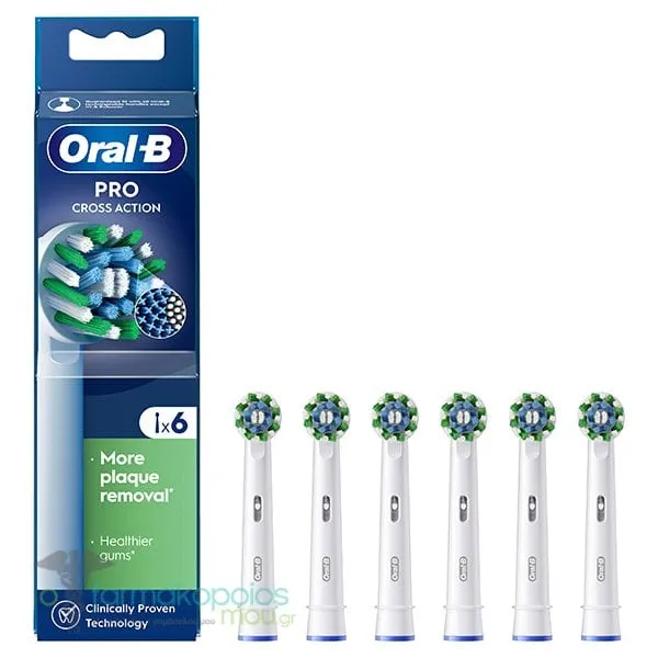 Oral-B Pro CrossAction Ανταλλακτικές Κεφαλές Ηλεκτρικής Οδοντόβουρτσας, 6τεμ