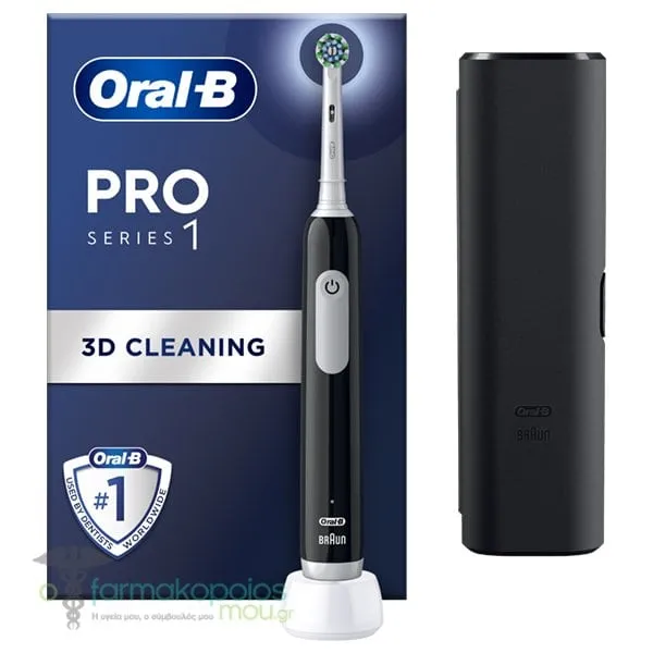 Oral-B Pro Series 1 Electric Toothbrush Black with Travel Case, 1pc