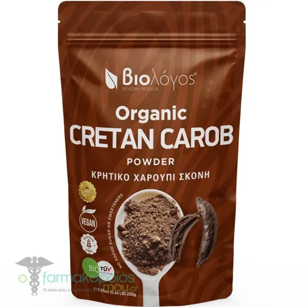 Βιολόγος Organic Cretan Carob Powder Κρητικό Χαρούπι σε Σκόνη, 200gr