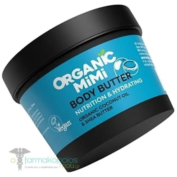 Organic Mimi Κρέμα Σώματος για Θρέψη με Καρύδα & Βούτυρο Καριτέ, 100ml