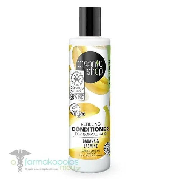 Organic Shop by Natura Siberica Refilling Conditioner with Banana & Jasmine for Normal Hair, 280ml