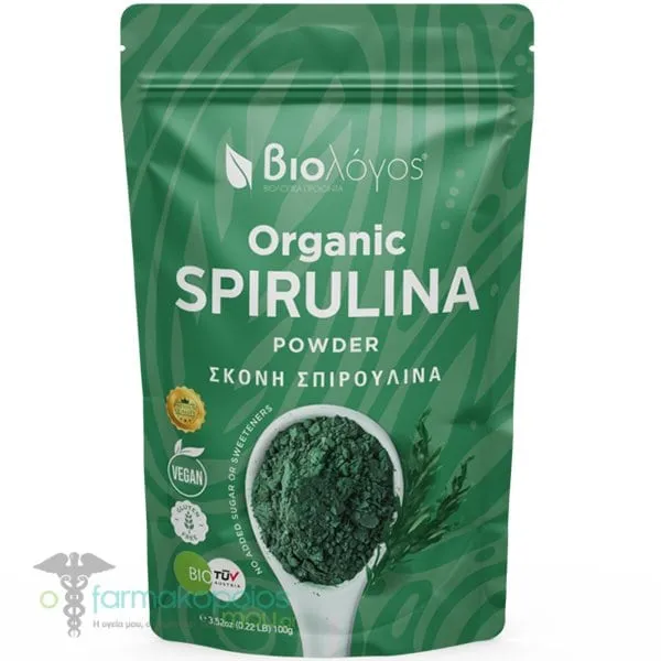 Βιολόγος Organic Spirulina Powder, 100gr