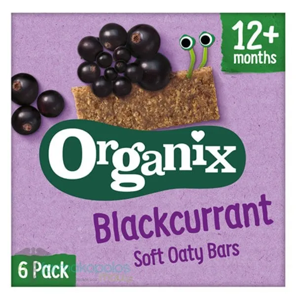 Organix Bio Μπάρες Βρώμης Φραγκοστάφυλλο για 12m+ (6x23g), 138g