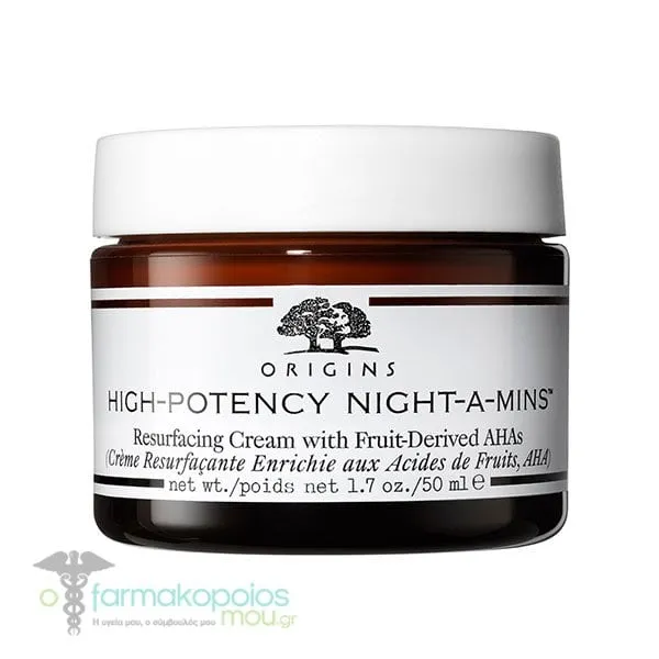Origins High-Potency Night-A-Mins Resurfacing Cream with Fruit-Derived Aha’s, 50ml
