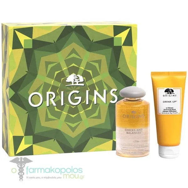 Origins Mix and Match Hydrating Set with Checks and Balances Milky Oil Cleanser, 150ml & Drink Up 10 Minute Hydrating Mask With Apricot, 75ml, 1set