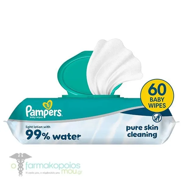 Pampers 99% Water Μωρομάντηλα, 60τεμ