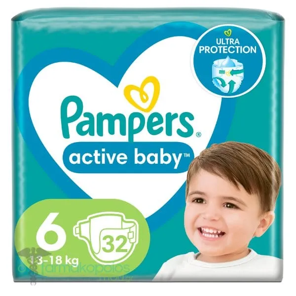 Pampers Active Baby No.6 (13-18kg) Diapers, 32pcs