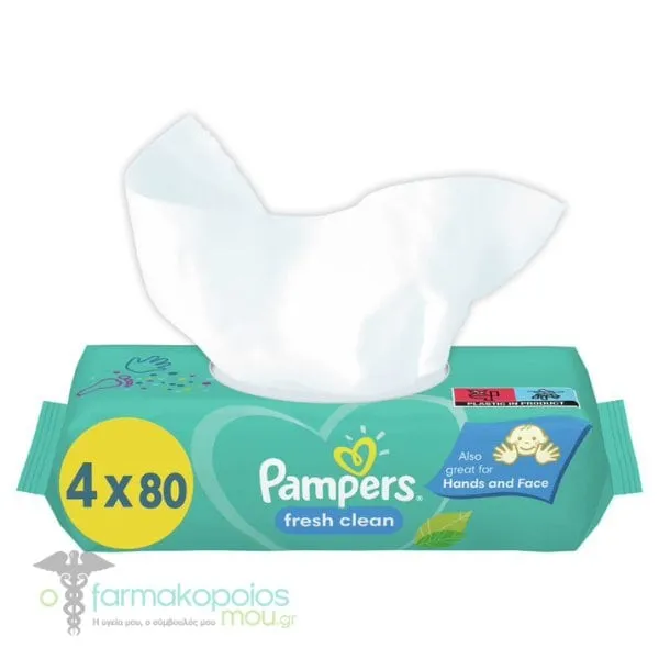Pampers Fresh Clean Baby Wipes, (4 x 80pcs) 320pcs