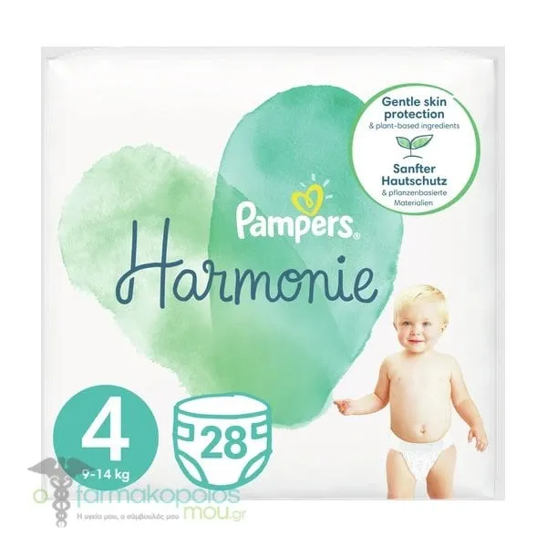 Pampers Harmonie No.4 (9-14kg) Diapers, 28pcs