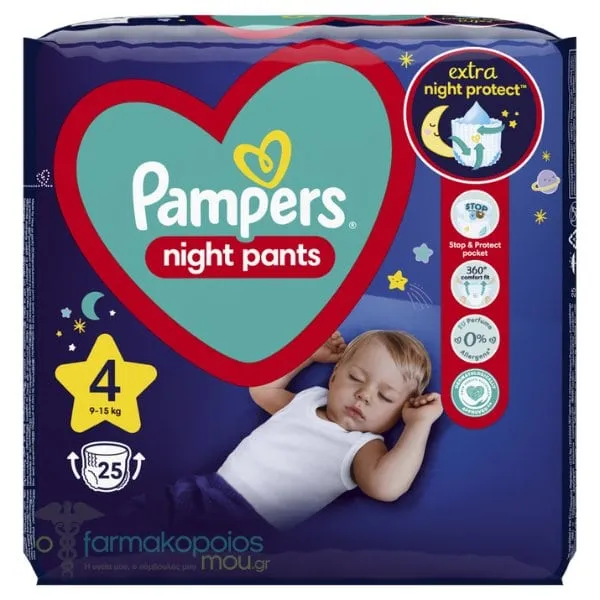 Pampers Night Pants No.4 (9-15kg), 25pcs
