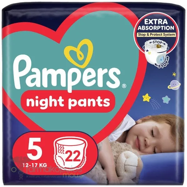 Pampers Night Pants No.5 (12-17kg) Πάνες Βρακάκι Νυκτός, 22τεμ