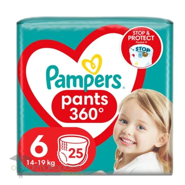 Pampers Pants 360° No6 (14kg-19kg), 25pcs