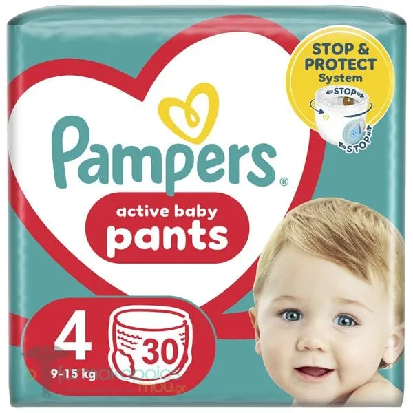 Pampers Pants No.4 (9-15kg) Πάνες Βρακάκι, 30τεμ