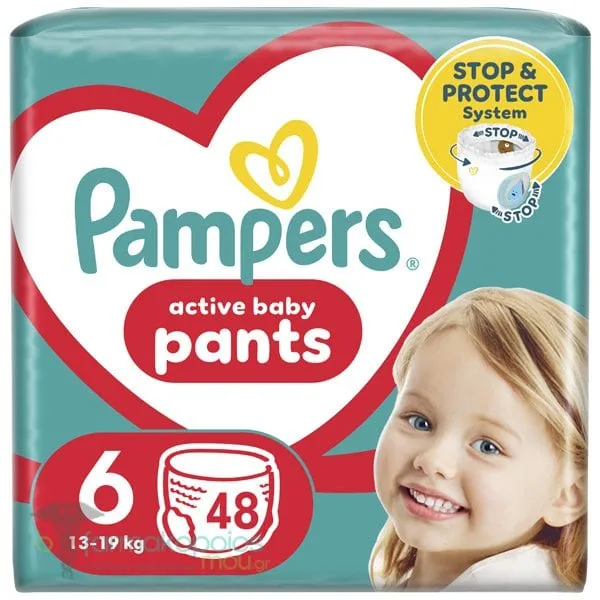 Pampers Pants No.6 (13-19kg) Πάνες Βρακάκι, 48τεμ