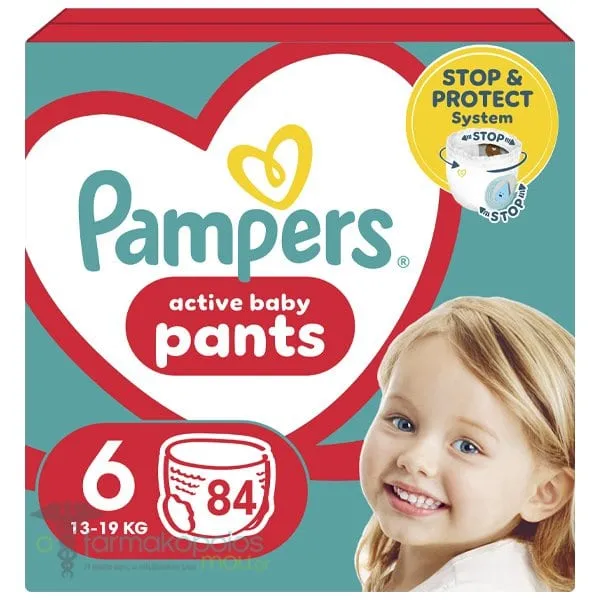Pampers Pants No.6 (13-19kg) Πάνες Βρακάκι, 84τεμ