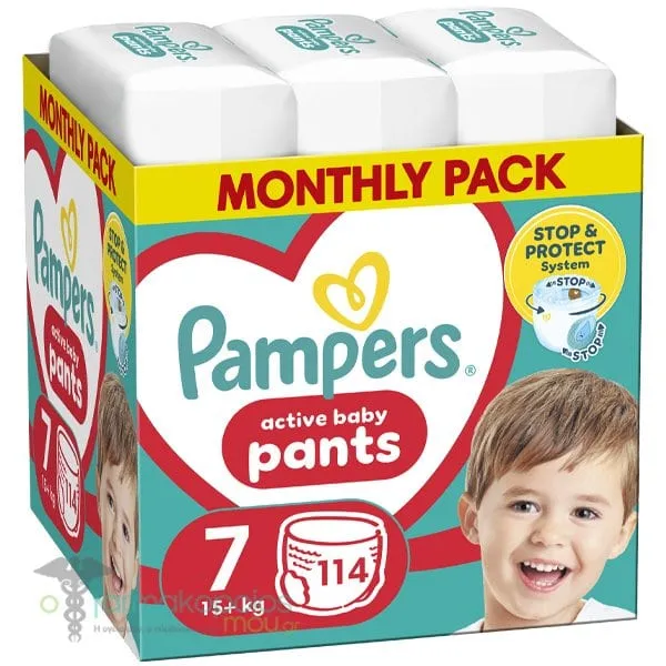 Pampers Pants No.7 Monthly Pack (15kg+) Βρεφικές Πάνες Βρακάκι, 114τεμ