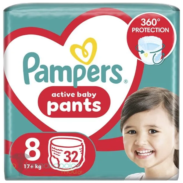 Pampers Pants No.8 (17kg+) Πάνες Βρακάκι, 32τεμ