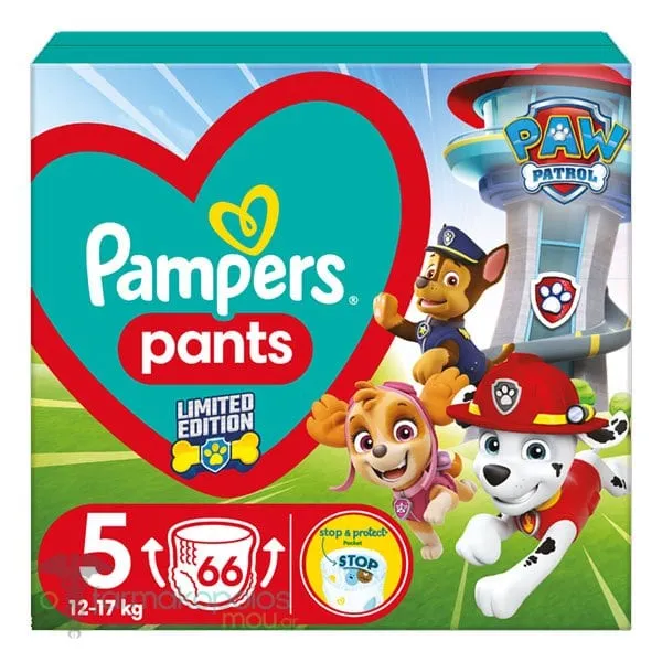 Pampers Paw Patrol Pants Size 5 (12-17kg), 66pcs