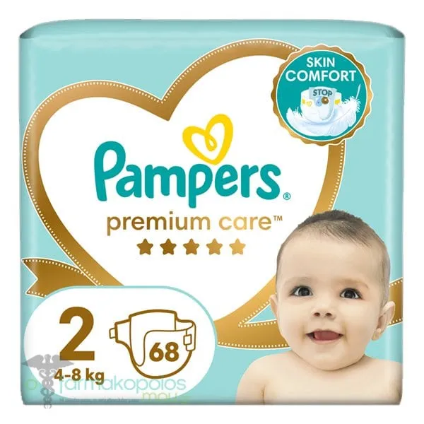 Pampers Premium Care Diapers Size 2 (4-8kg), 68pcs