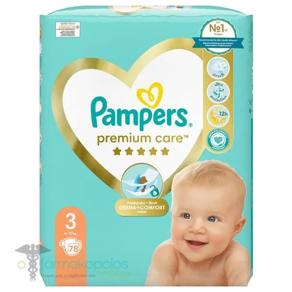 Pampers Premium Care Diapers Size 3 (6kg-10kg), 78pcs