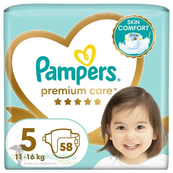 Pampers Premium Care Diapers Size 5 (11kg-16kg), 58pcs