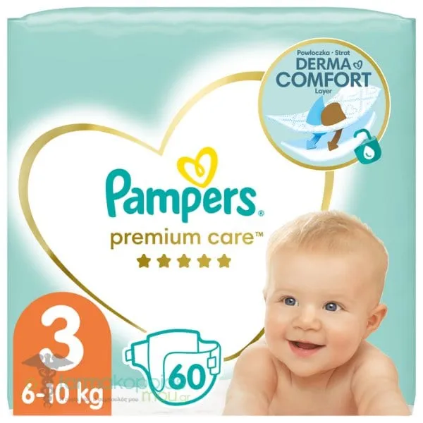 Pampers Premium Care Jumbo Pack No.3 6-10kg Diapers, 60pcs