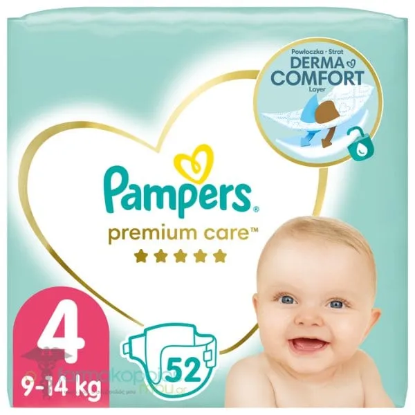 Pampers Premium Care Jumbo Pack No.4 8-14 kg Diapers, 52pcs