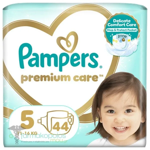 Pampers Premium Care No.5 (11-16kg) Βρεφικές Πάνες, 44τεμ