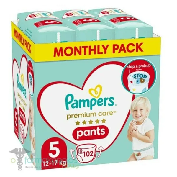 Pampers Premium Care Pants No.5 Monthly Pack (12-17kg), 102pcs