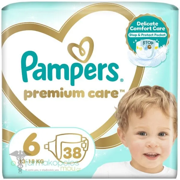 Pampers Premium Care No.6 (13-18kg) Βρεφικές Πάνες, 38τεμ