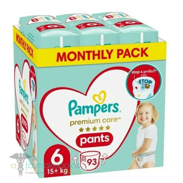 Pampers Premium Care Pants No.6 Monthly Pack (15+kg), 93pcs