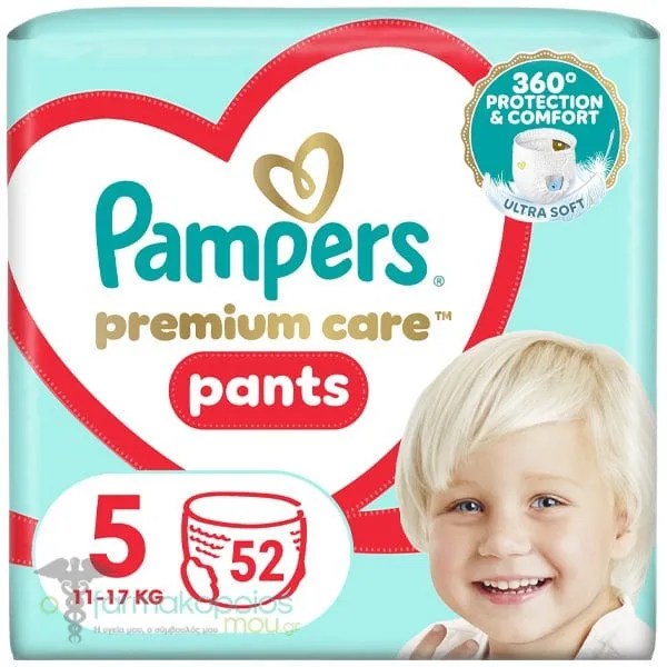 Pampers Premium Care Pants No.5 (11-17kg) Βρεφικές Πάνες-Βρακάκι, 52τεμ
