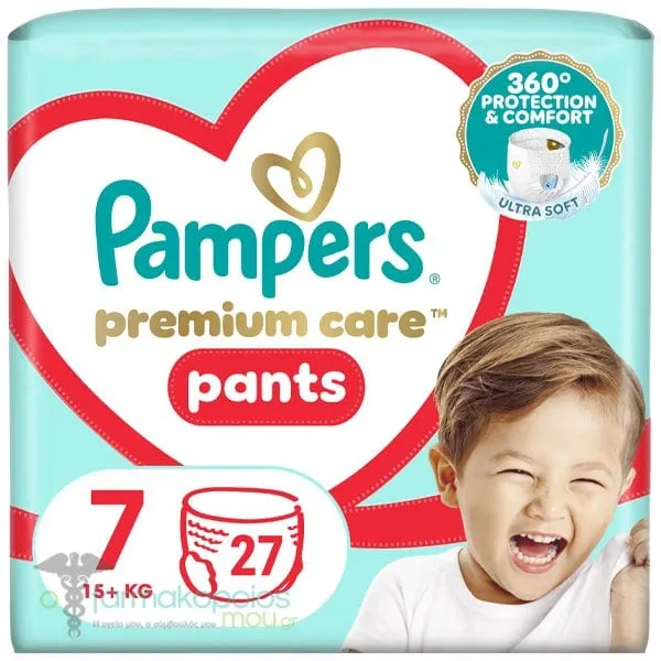 Pampers Premium Care Pants No.7 (15kg+) Βρεφικές Πάνες-Βρακάκι, 27τεμ