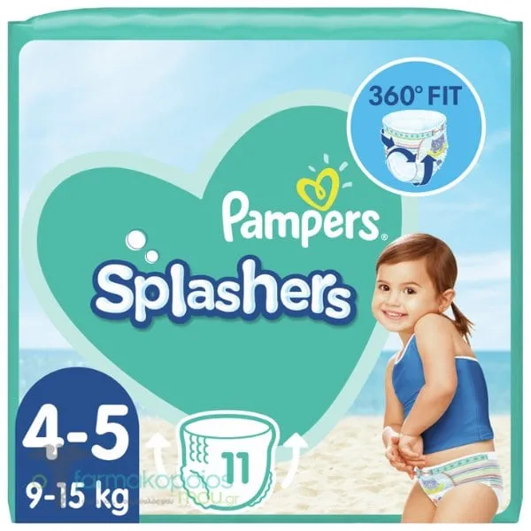 Pampers Splashers Size 4-5 (9-15kg) Disposable Swim Pants, 11pcs