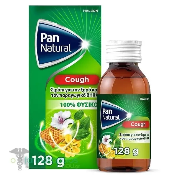 Pan Natural Φυσικό Σιρόπι για τον Ξηρό &amp; Παραγωγικό Βήχα, 128g