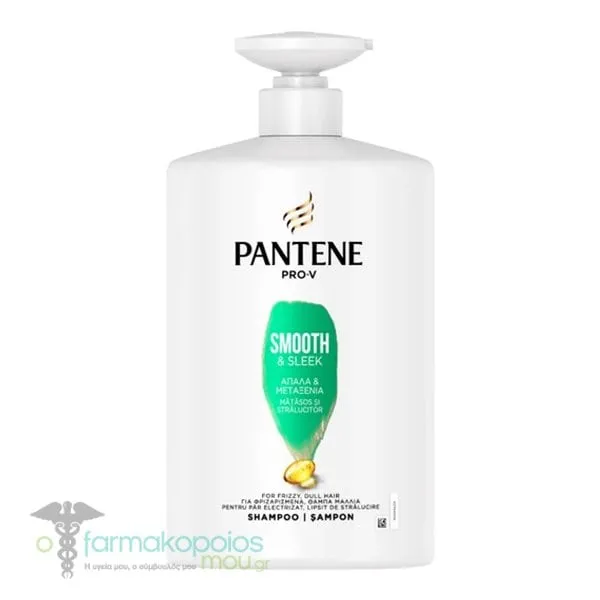 Pantene Pro-V Smooth & Sleek Shampoo for Soft & Silky Hair with Pump, 1lt