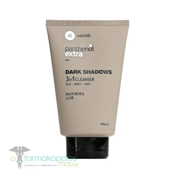 Panthenol Extra Dark Shadows 3in1 Men's Cleanser for Face, Body & Hair, 200ml