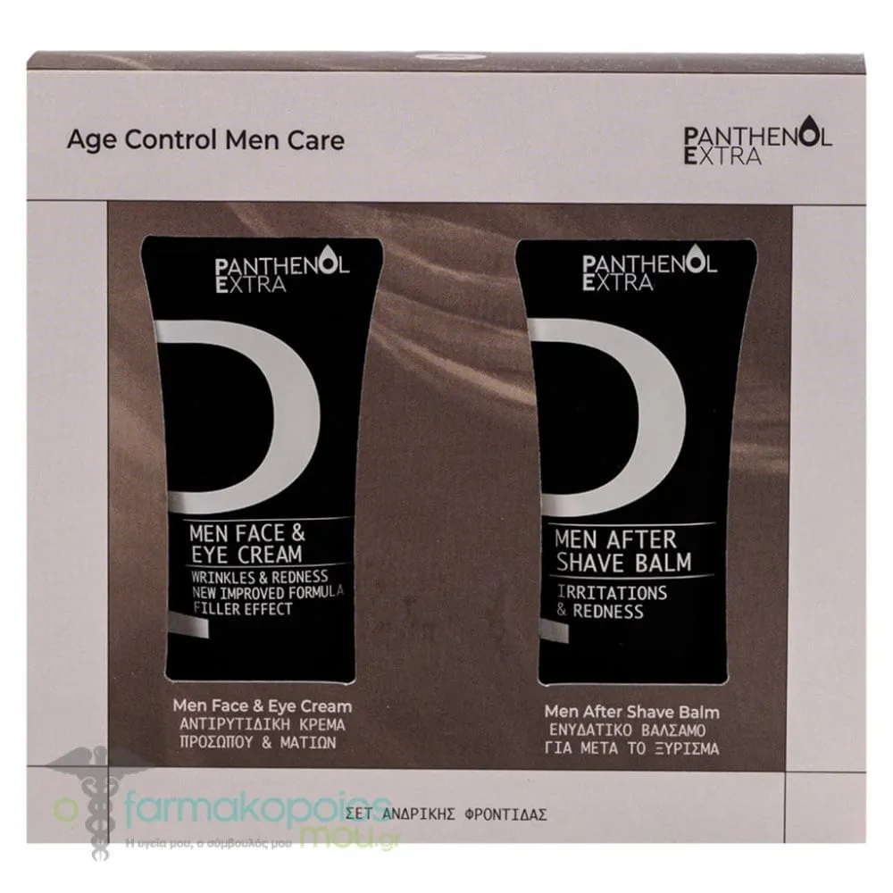 Panthenol Extra Promo Age Control Men Care Aντιρυτιδική Κρέμα Προσώπου &amp; Ματιών, 75ml &amp; After Shave Balm, 75ml, 1σετ