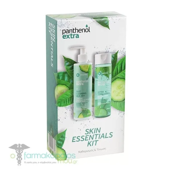 Panthenol Extra Skin Essentials Kit with Face Cleansing Milk 3in1, 250ml & Detox Tonic Lotion, 200ml, 1set