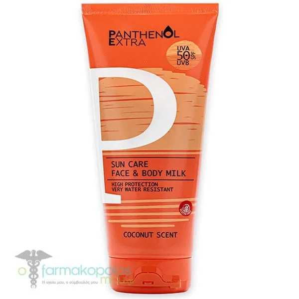 Panthenol Extra Sun Care Face & Body Milk SPF 50 with Coconut Scent, 100ml