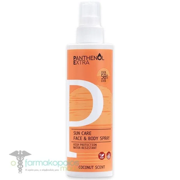Panthenol Extra Sun Care Face & Body Spray SPF 50 with Coconut Scent, 250ml
