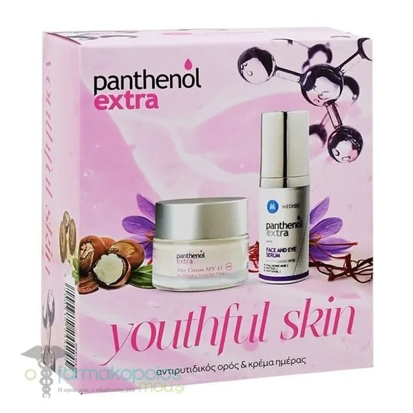 Panthenol Extra Youthful Skin Hydration Promo with Day Cream SPF15, 50ml + Face & Eye Serum, 30ml, 1set