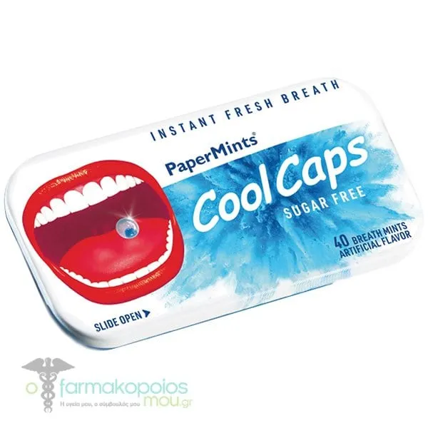 PaperMints Cool Caps Πέρλες Διπλής Δράσης για την Κακοσμία του Στόματος, 40τεμ