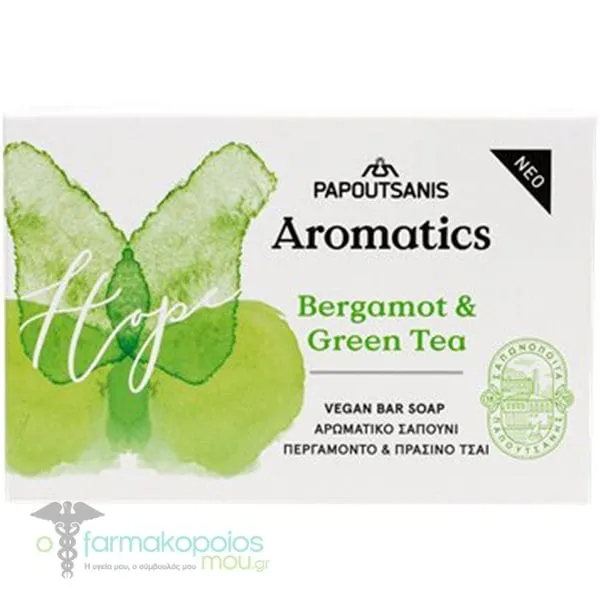 Papoutsanis Aromatics Bergamot & Green Tea Flavor Soap, 100gr