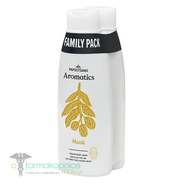 Papoutsanis Aromatics Musk Αφρόλουτρο Βανίλια, 2x650ml
