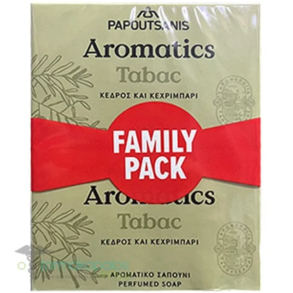 Papoutsanis Aromatics Perfumed Soap Tabac Family Pack, 4x100gr