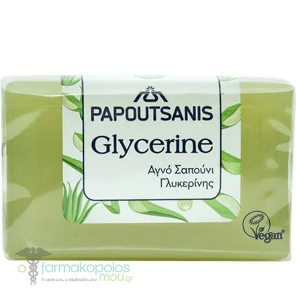 Papoutsanis Glycerine Pure Green Glycerine Soap with Tonic Aloe Vera Fragrance, 125gr
